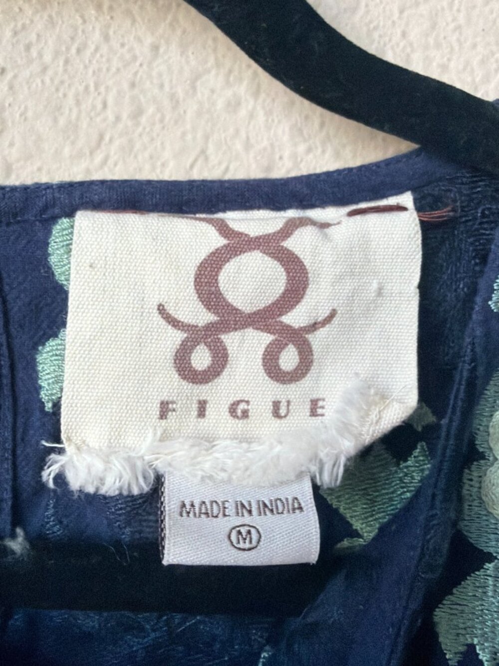 Figue Navy Cotton Embroidered Shift Dress Size M - Picture 5 of 6